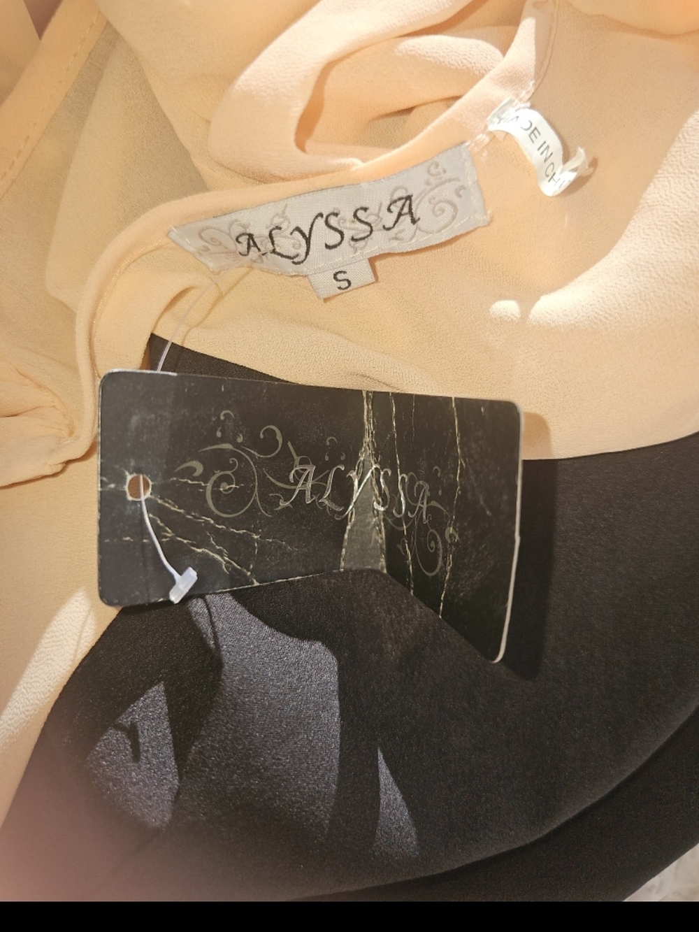 Sleeveless Surplice Bodysuit in Light Pink and Black - Picture 4 of 4